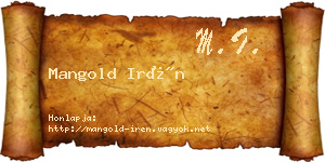 Mangold Irén névjegykártya