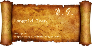 Mangold Irén névjegykártya